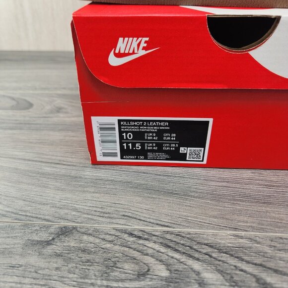 Nike Killshot 2 Leather Size 10 Mens White Cacao Gum Med Brown Athletic Sneakers - Picture 11 of 11